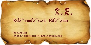 Körmöczi Rózsa névjegykártya