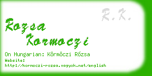 rozsa kormoczi business card