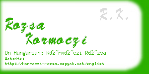 rozsa kormoczi business card